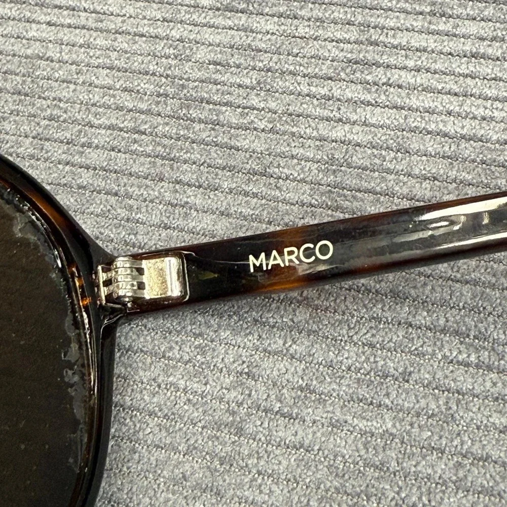 Toms Marco Aviator Sunglasses Tortoiseshell Orange Colorblock Y2k